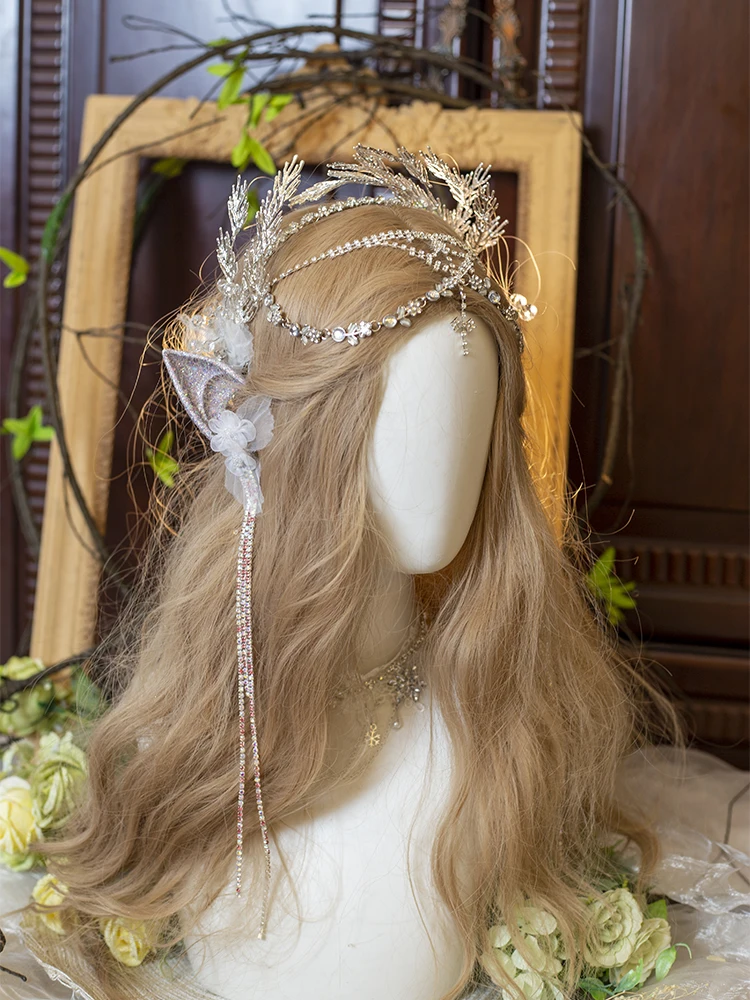 Accesorios para el cabello para adultos y niños, colgante de cristal acrílico de aleación, borla de encaje, flor de seda, accesorios de fiesta para actuaciones en escenario, decoraciones