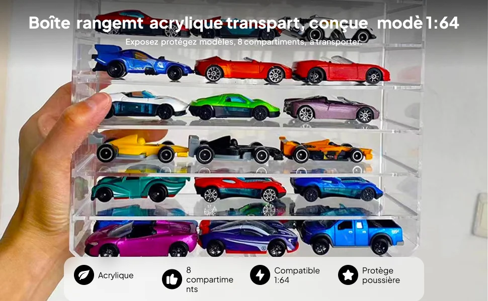 منظم تخزين سيارات لعبة 1/64 للمقتنيات تماثيل الحركة نموذج سيارة