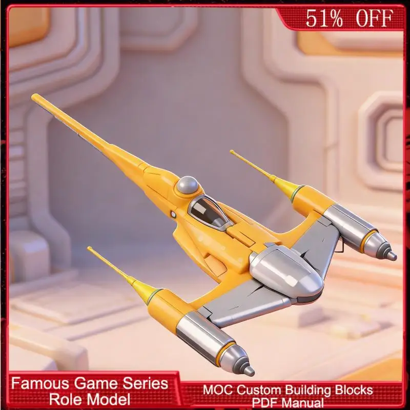 

1170 PCS Warplane N-1 Design Space Fighter Kit MOC Customize Modular Building Block Popular Creative DIY Boys Toy Birthday Gift