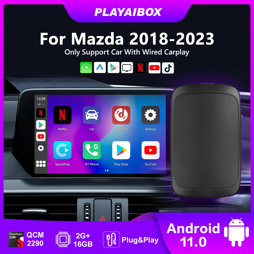 

Play Ai Box Wireless Carplay Android Auto Android 11 For Youtube Netflix For Mazda CX‑5 CX‑8 MX‑5 CX‑3 CX30 MX‑30 CX‑50 CX‑60