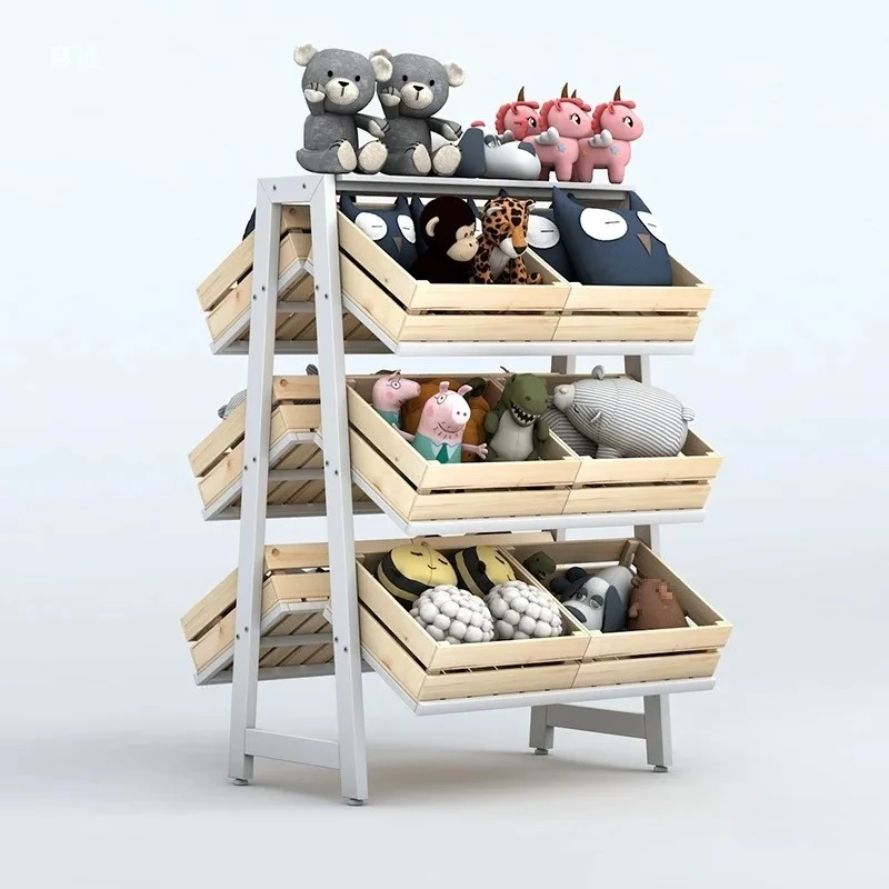 Plush toy display rack, island cabinet, fruit rack, fruit  supermarket island display case, wine rack
