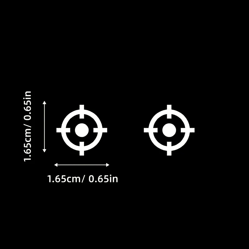 2D Flat 9Pcs Crosshair Target Vinyl Sticker, Waterproof Self-Adhesive Decal for Car Button Interior Decor, Holiday Gift