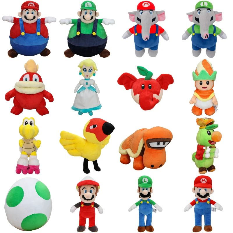 Kawaii Mario Bros Wonder Balloon Mario Luigi Princess Peach Prince Florian Plush Toys, Cute Armad Fire Spike popeline Dolls