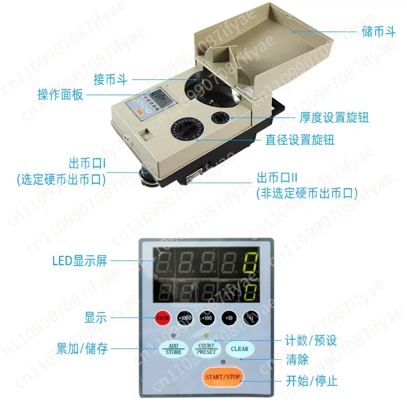 YT-518 coin sorter can count multinational coins