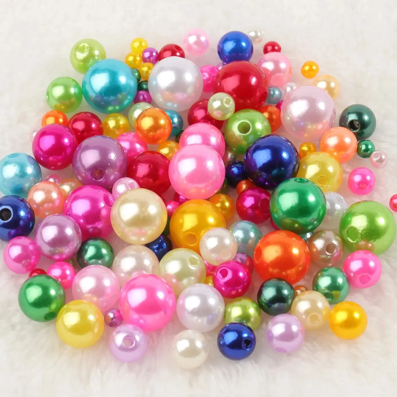 4 6 8 10mm 100-1000pcs Multicolor ABS Imitation Pearl Beads Acrylic Spacer Jewelry Make DIY Bracelet Necklace Accessory Findings