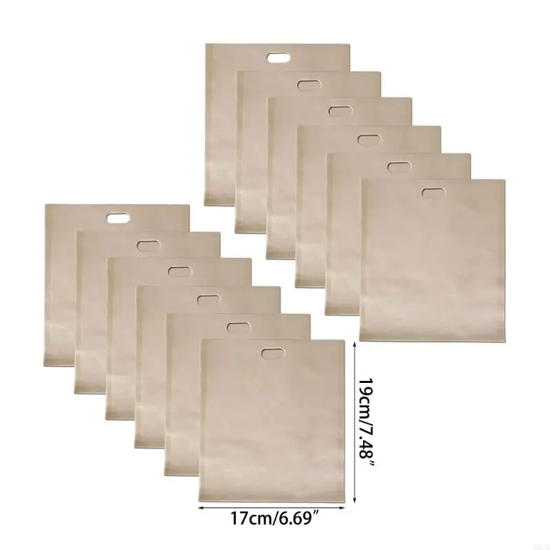 M6CB 10 piezas Convenientes bolsas tostador pan fibra vidrio bolsas tostadas seguras para cocina
