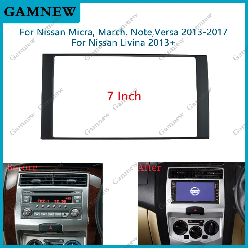 7 Inch 2Din Car Fascia Radio Panel for Nissan Livina 2013+ Dash Kit Install Mount Plate Bezel Trim Cover Console Adapter Frame