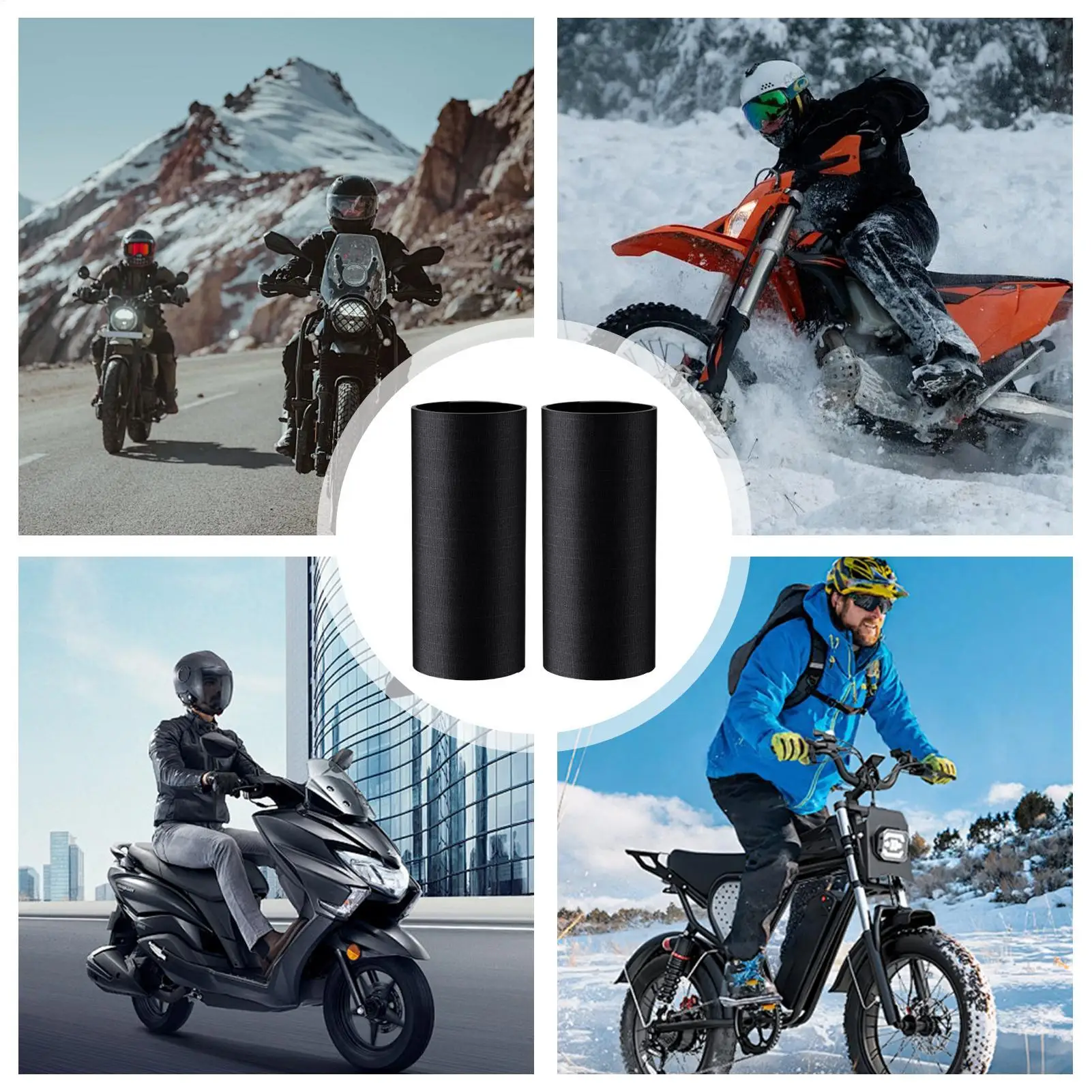 Heated Motorcycle Grips Covers Plug-In Waterproof Cold Weather Heater Heated Motorcycle Handlebar Cover For Commuting City