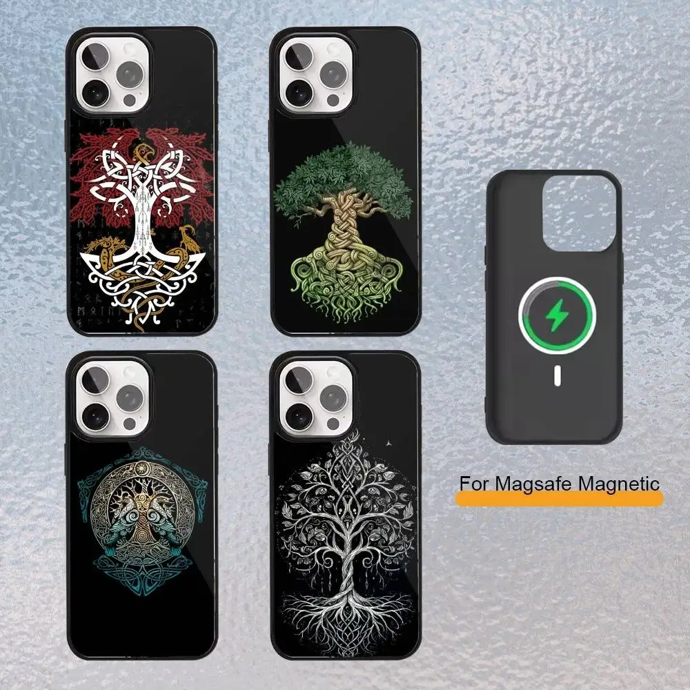 

Tree of life Y-Yggdrasil Phone Case for iPhone 17,16,15,14,13,12,11 Plus,Pro Max Magnetic Wireless Charging Cover