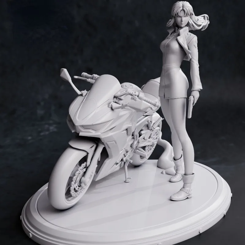 1/24 Cool Girl Rider Warrior Resin Figure Model Kit Fantasy Hobby Miniature Diorama Toy Unassembled Unpainted 3D printing