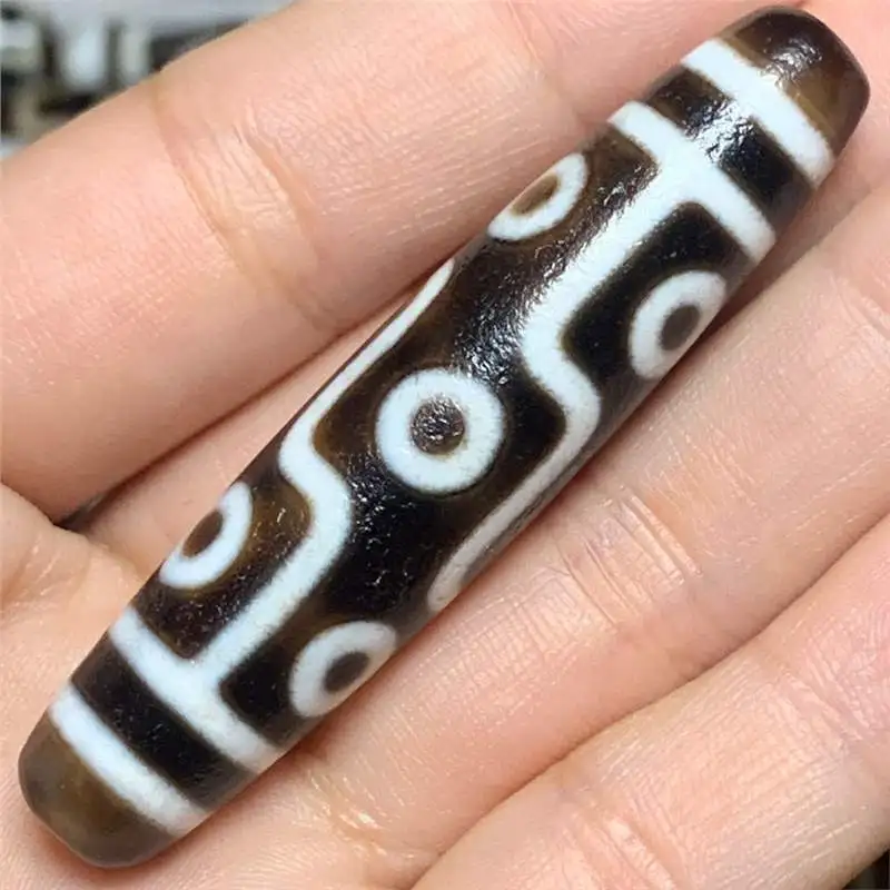 Authentic product with certificate horseshoe natural agatebeads pattern Tibetan-style pulp 58mm pendant long nine eyes WH