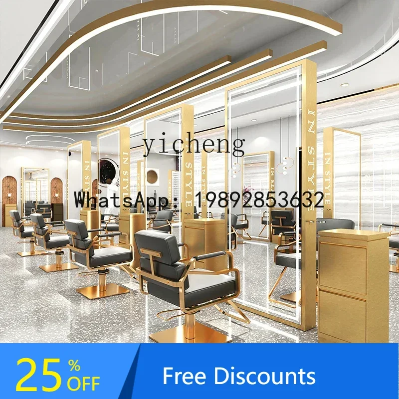 

barber shop wall-mounted mirror beauty mirror table double-sided table single-sided floor-to-ceiling hair mirror