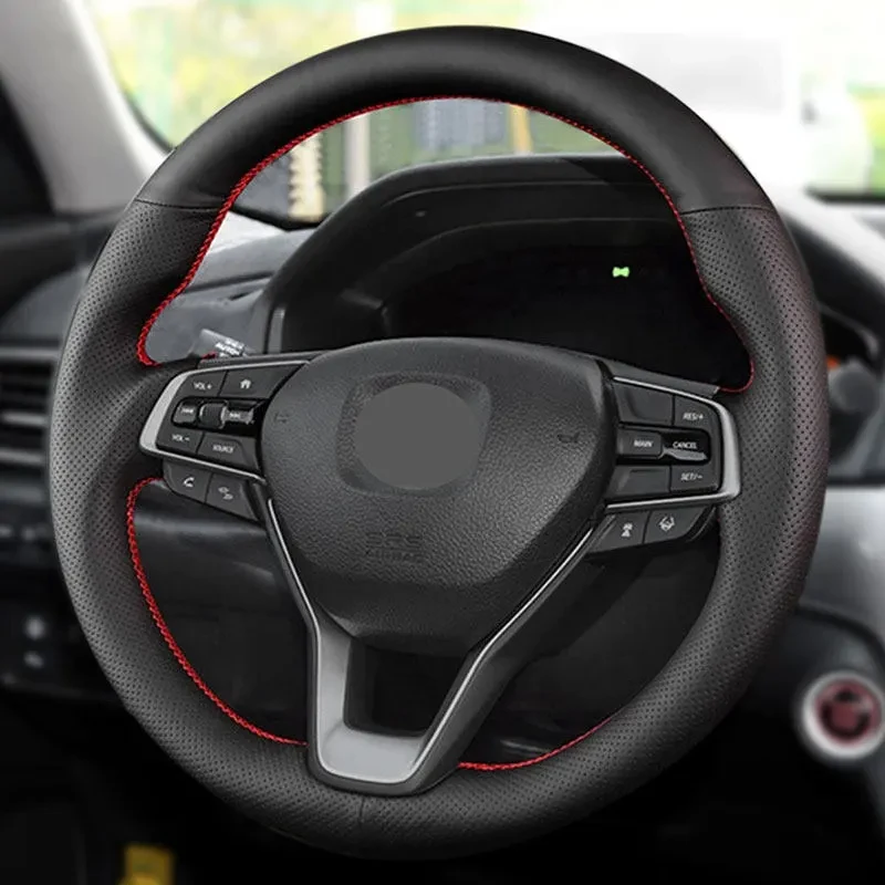 

Braids on Steering Wheel For Honda Accord 10th 2018 2019 Insight 2019 Car Steering Wheel Perforated Microfiber Leather Cover