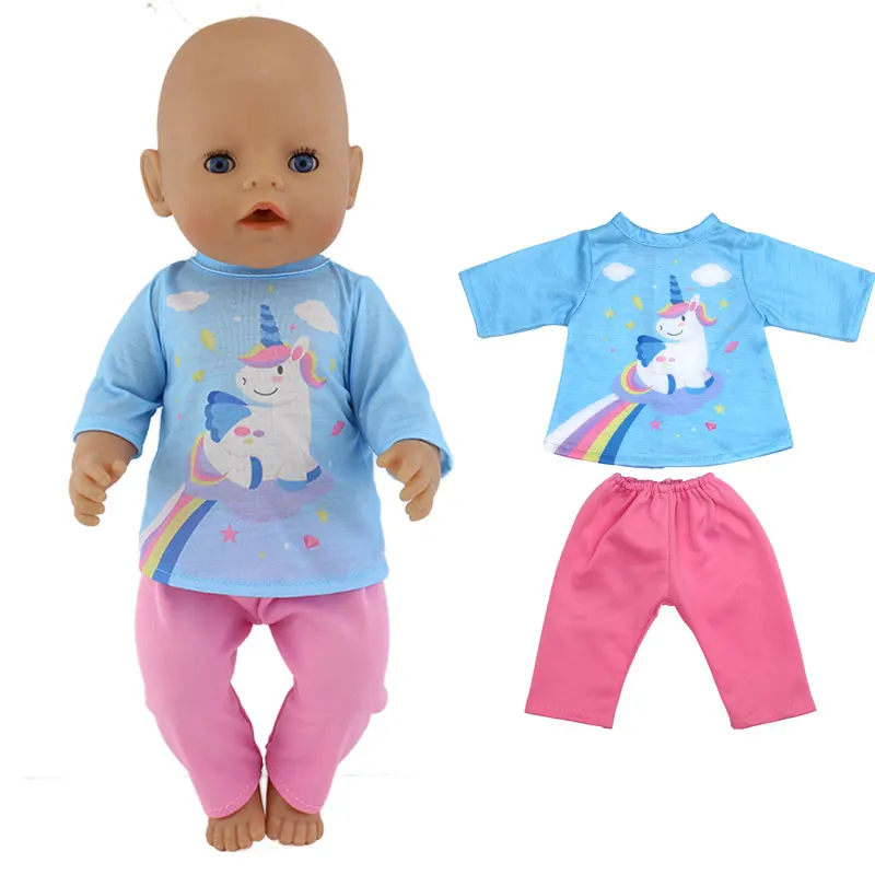 2023 New unicorn clothes Doll Suits  For 17 Inch Baby Doll 43cm Doll Clothes, Doll Accessories.