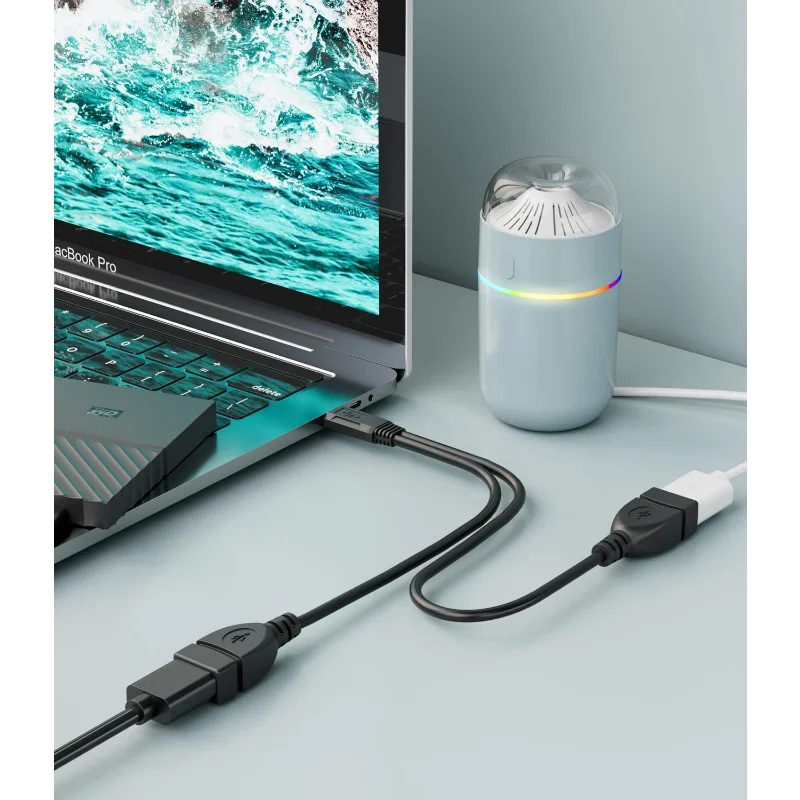 Câble d'extension USB 2.0 A mâle à 2 touristes femelle, diviseur Y de transmission de données et de charge, alimentation pour ordinateur portable, PC, voiture