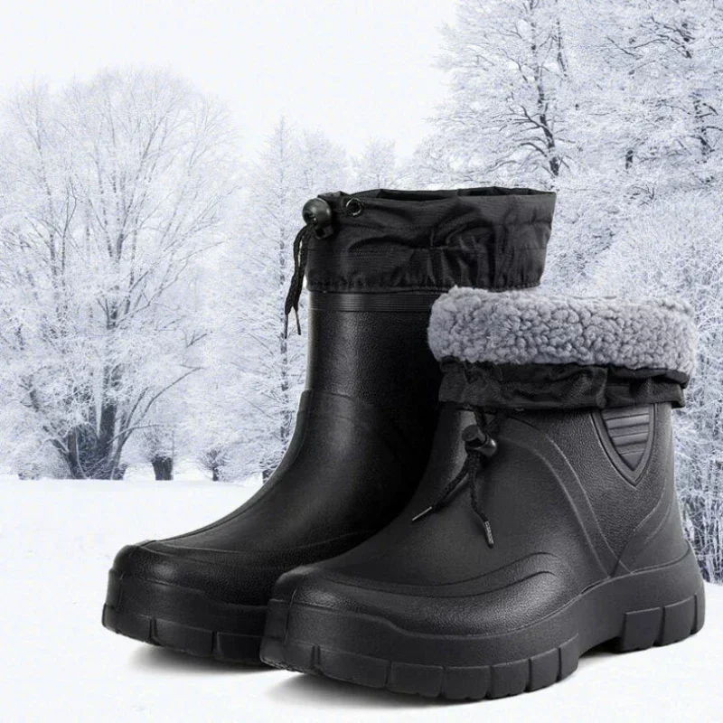 Botas de algodón antideslizantes Para Hombre, calzado sencillo de Color sólido, cálido e impermeable, Para exteriores, Invierno