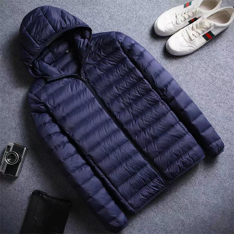 Casual Down Jacket Men Autumn Winter Lightweight Jacket Coats Warm Tops Hooded Down Jackets Male Outerwear