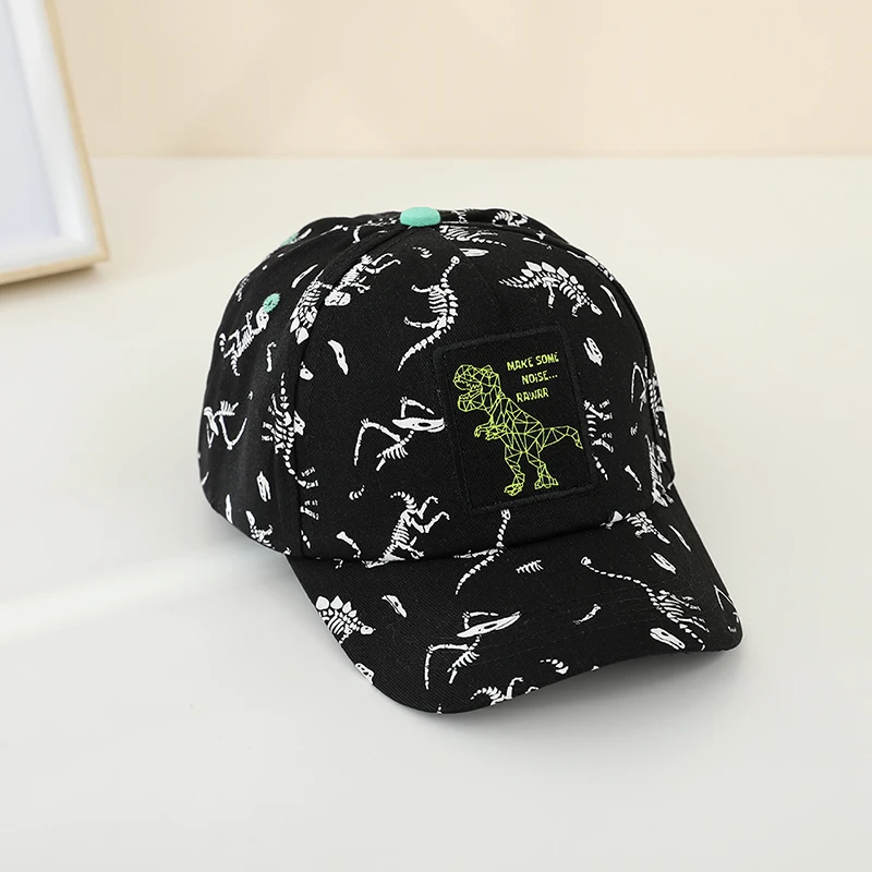 Children\'s Kids Baseball Cap for Girl Boy Spring Summer Baby Sun Hat Animal Dinosaur Printed Toddler Peaked Caps