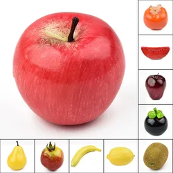 Decorative Plastic Fake Fruit Apple Lemon Peach Orange DIY Plastic Artificial Fruit For Home Decor Accessories Photography Props