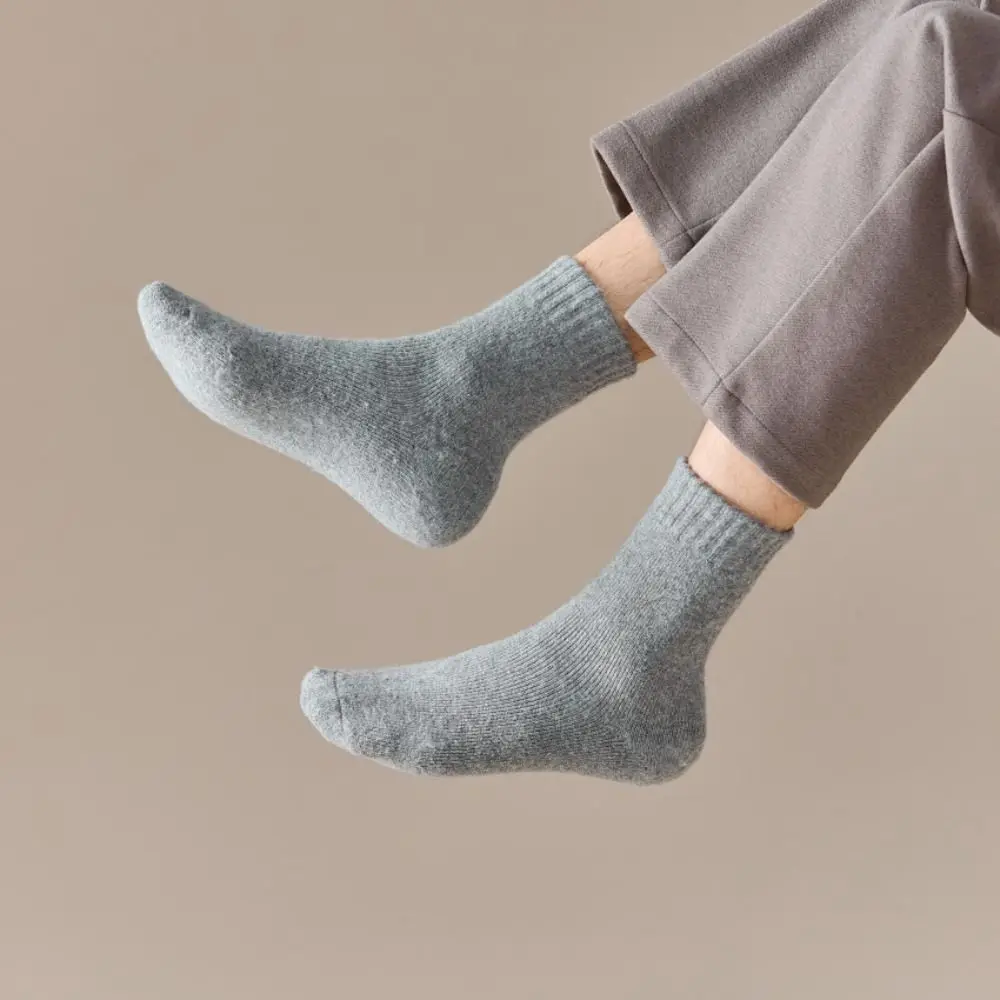 5Pairs Soft Short Tube Thicken Socks Sleeping Warm Girls Floor Socks Cute Hosiery Children's Winter Socks Children