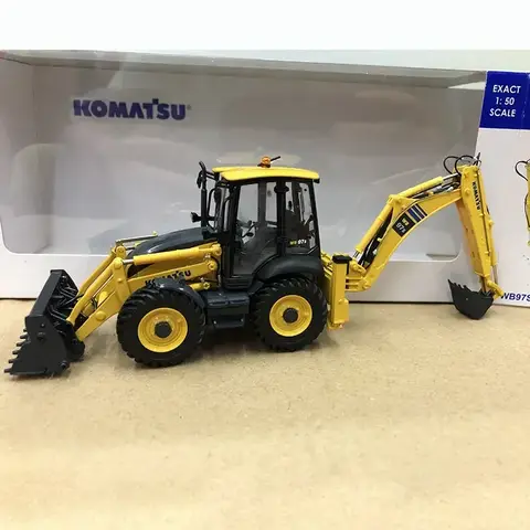 Uh 8139 Komatsu Wb97s-8 Komatsu Loader Two Busy Excavator Die-casting 1:50 Scale Simulation Alloy Engineering Vehicle Model