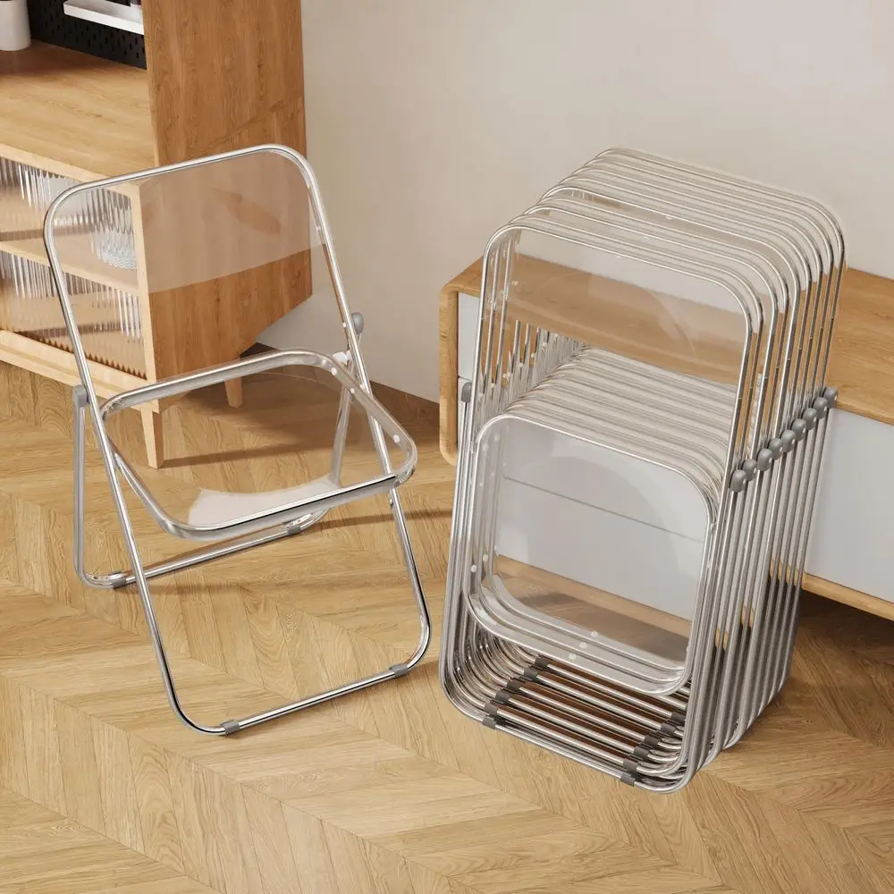 

Chair 10 Pack Acrylic Foldable Portable Plastic Chair,Easy to Use and Store Comfortable Portable Party Chairs for Home,Office,Pa
