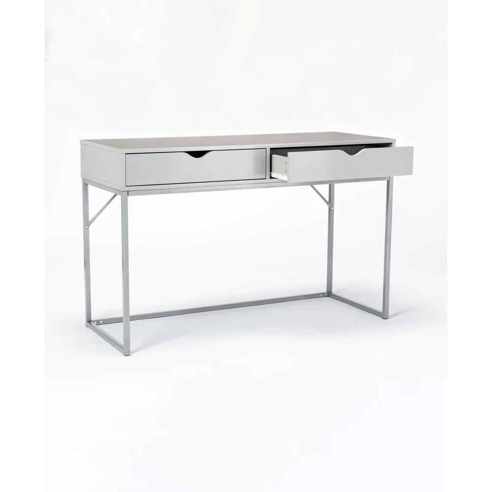 Compact Contemporary Writing Desk with Storage Drawers Home Office Desk Sturdy Construction Easy Maintenance Design