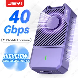 JEYI 40Gbps USB 4.0 M.2 NVMe SSD Enclosure M2 To Type-c 4.0 Solid State Drive Case Compatible with Thunderbolt 4/3 USB 3.2/3.1/3