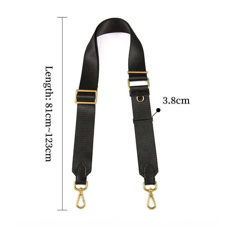 TINBERON Adjustable Webbing Bag Straps Shoulder Strap for Luxury Bag Black Canvas Wide Bag Strap Replacement Crossbody Bag Strap