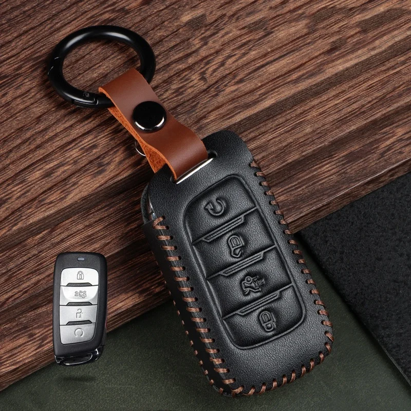 Genuine Leather Car Key Cover Case for Changan cs75pluscs55 Yidong unit/cs85/95unik Car Key Shell Auto Accessories