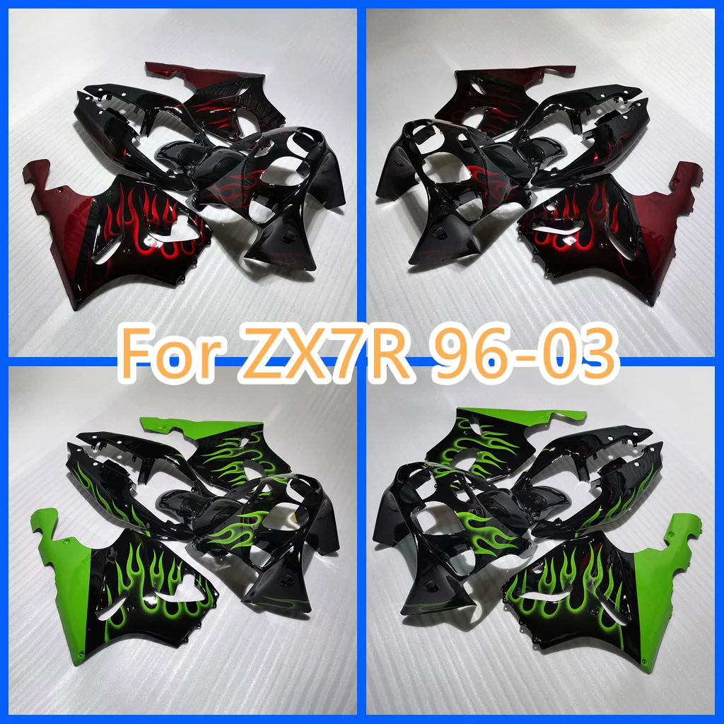 

Motorcycle Fairings Kit Fit for Kawasaki Ninja ZX-7R 1996 1997 1998 1999 2000 2001 2002 2003 ZX 7R 96-03 ZX7R Free Custom