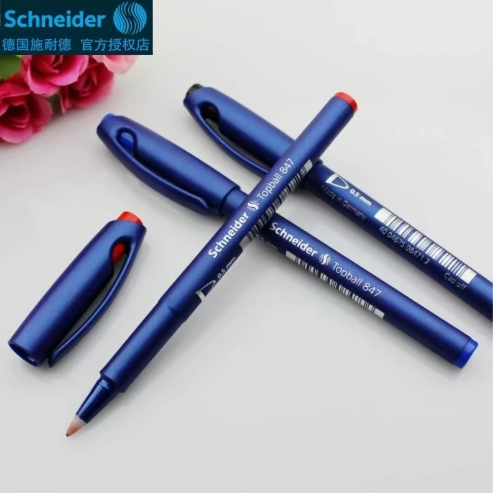 1pc German Schneider TOPBALL 847 0.5mm Gel Pen Elastic Plastic Nib Press Signature Pen Writing Smooth Student Exam Supplies