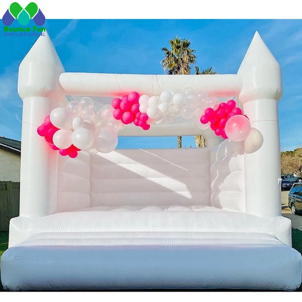 Free Shipping Popular 15x15ft White Inflatable Bouncer Jumping Castle Indoor Kids Commercial Bounce House For Wedding Party