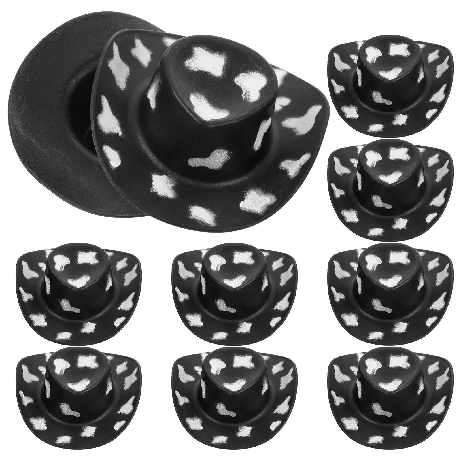 10 Piezas de Mini Sombreros de Vaquero, Accesorios de Estilo Occidental para Manualidades, Decoración, Recuerdos de Fiesta, Adornos para Pasteles, Decoración del Hogar