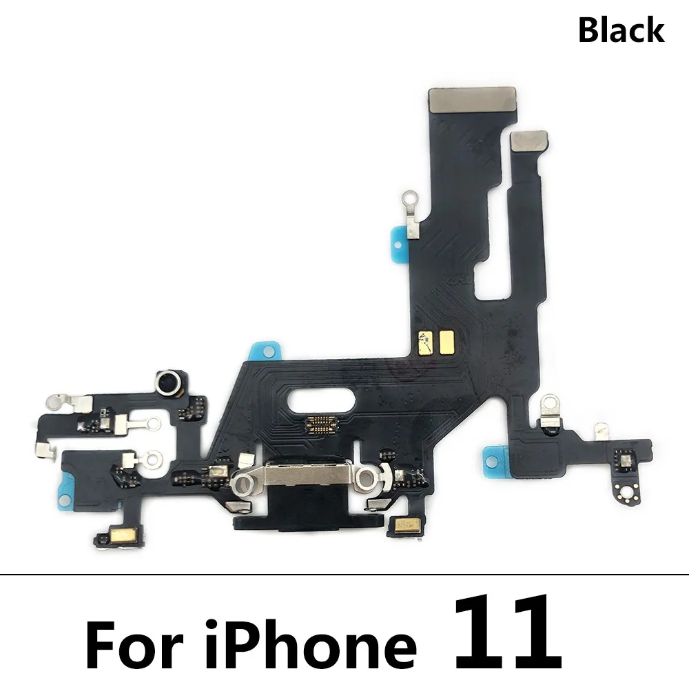 USB Charging Charger Port Flex Cable For iPhone 11 12 13 Pro Max Dock Connector With Microphone IC Ribbon Replacement Parts