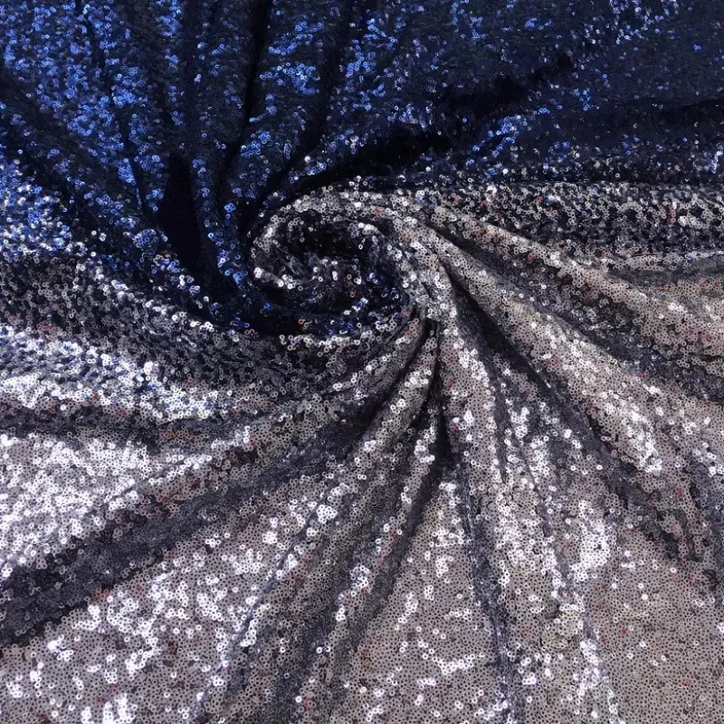 11 Color Gradient Sequin Fabric  Deep Blue Sapphire Blue  Black Gold Gradient Bead Fabric  Gift Clothing Fabric