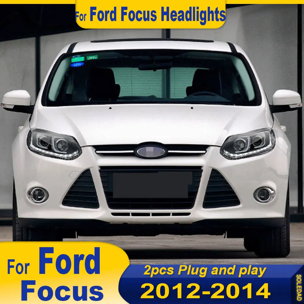 

Автомобильные фары для Ford Focus 2012-2014 DRL дневные ходовые огни, светодиодные биксеноновые лампы, противотуманные фары, тюнинг Focus3, автомобильный аксессуар