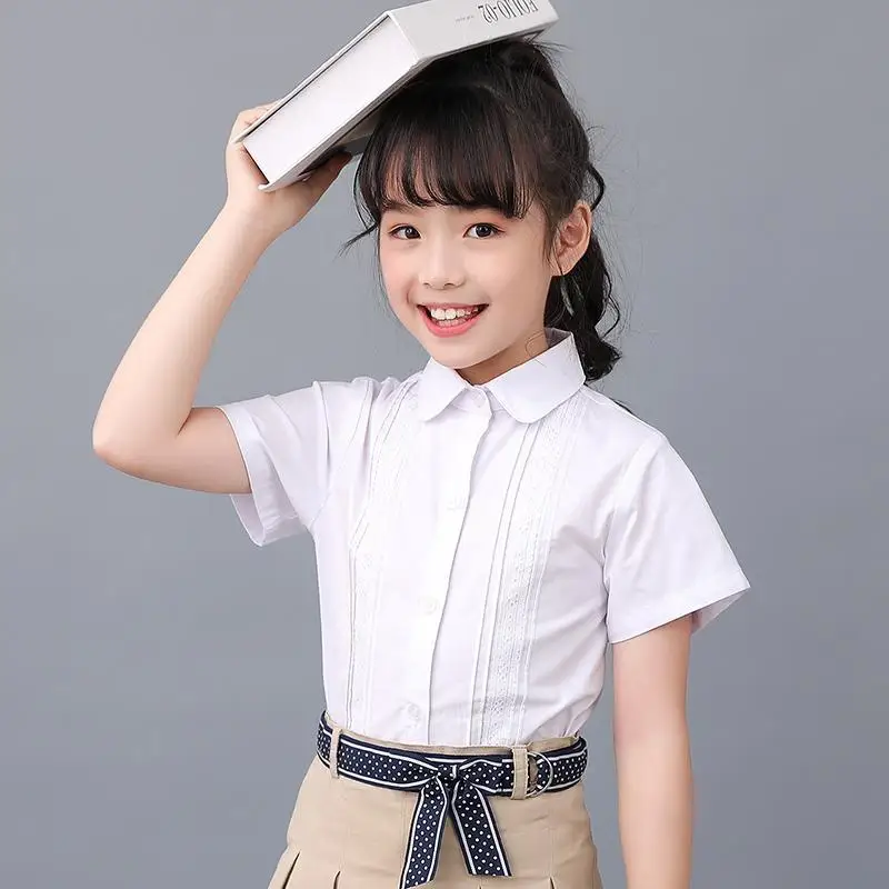 Uniforme escolar japonés para niñas, camisa blanca de manga corta, vestido escolar Jk, traje de marinero, Tops, uniformes de trabajo de negocios