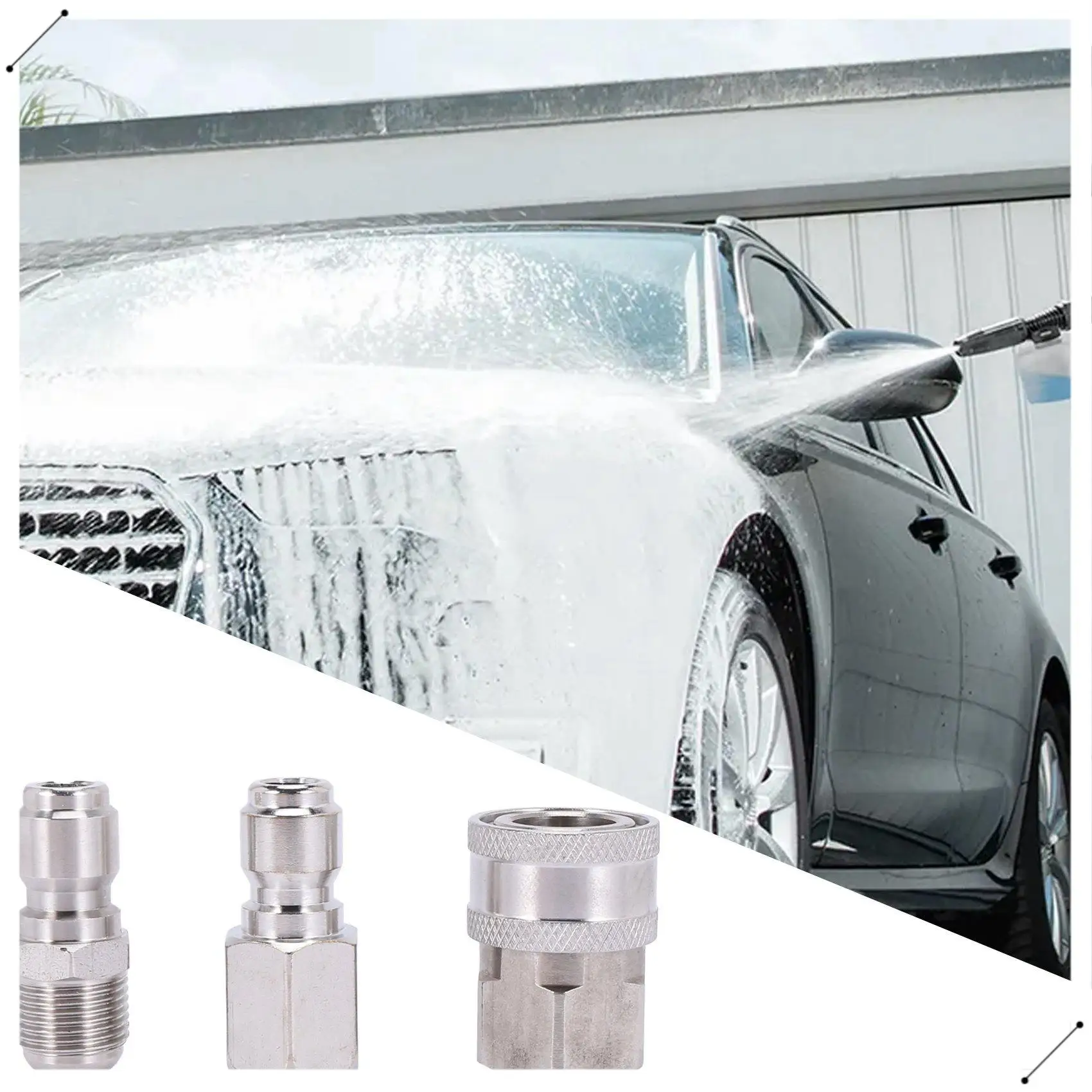 NPT 3/8 Inch Male And Female Quick Connector Kit Pressure Washer Adapter Set And 1 Pieces NPT 3/8 Inch Pressure Washers Quick Co