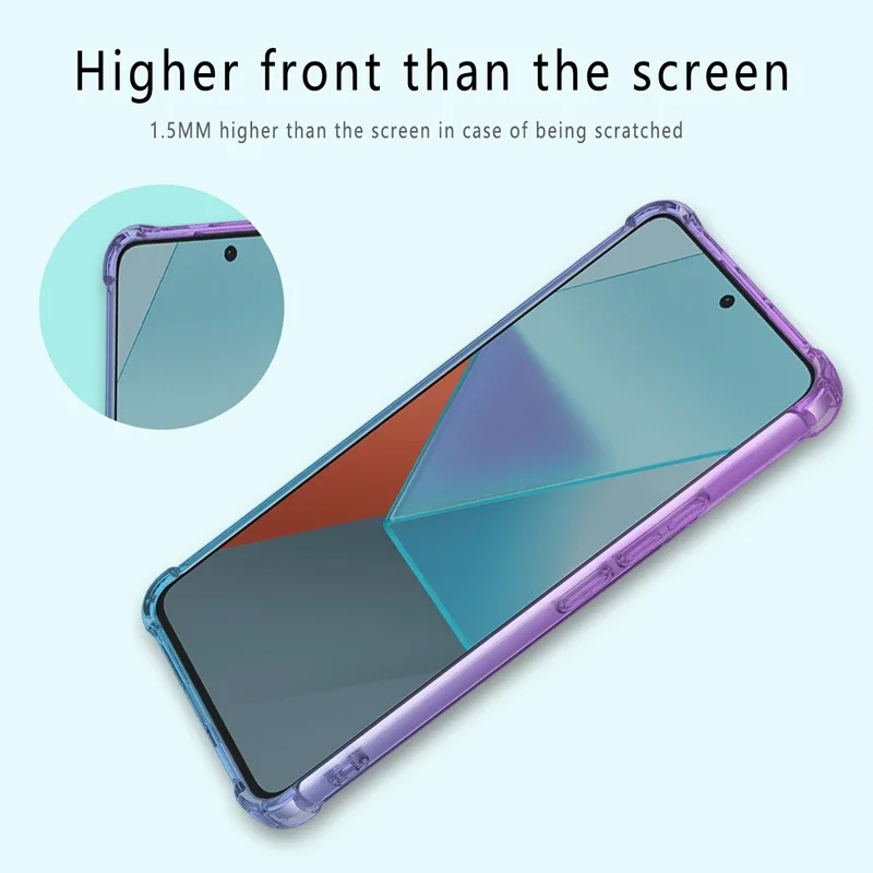 Shockproof Gradient TPU Case for Xiaomi Poco X6 M6 Pro Protective Cover Fundas Coque Capa Shell Coque