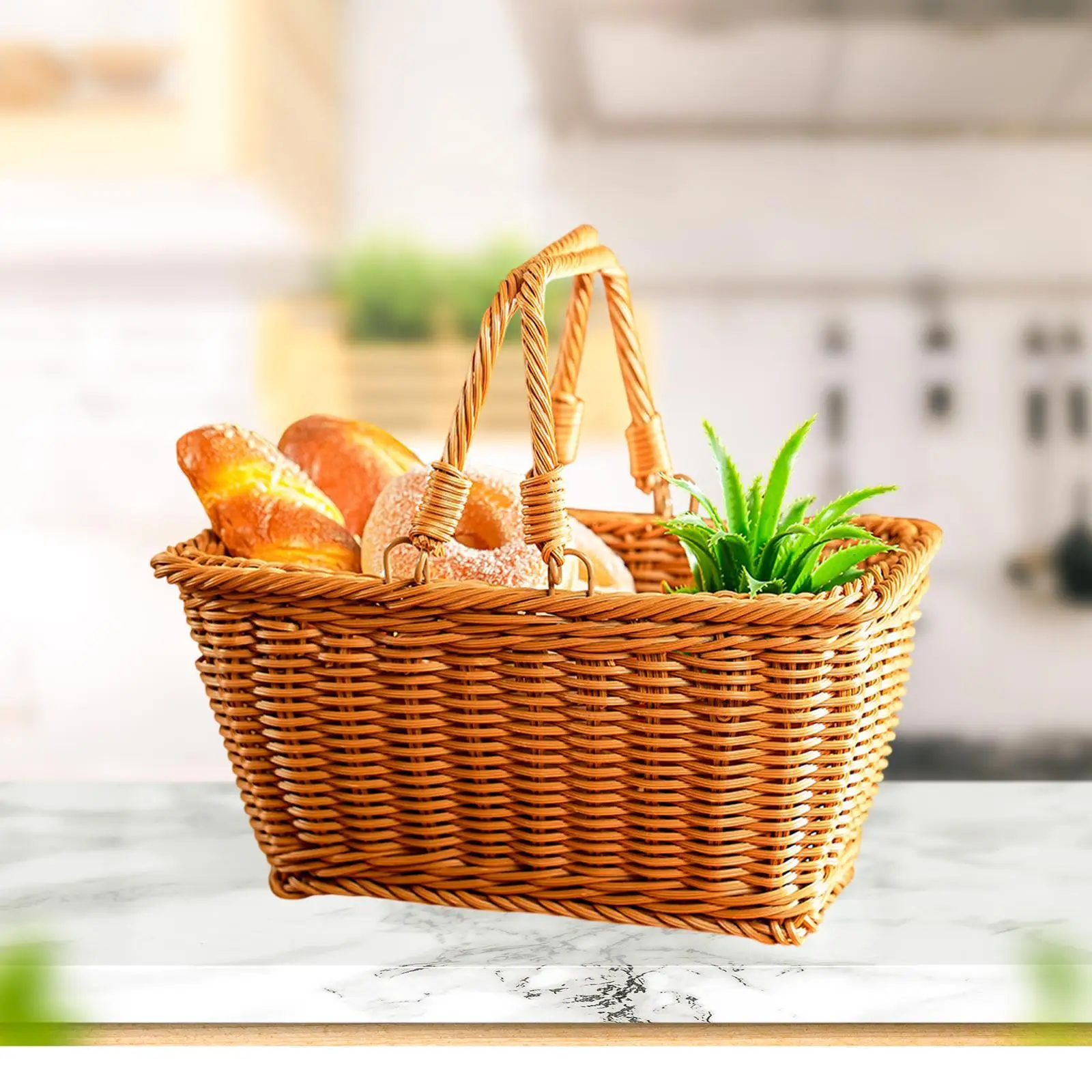 Picnic Basket Portable Storage Serving Basket for Outdoor Camping Wedding