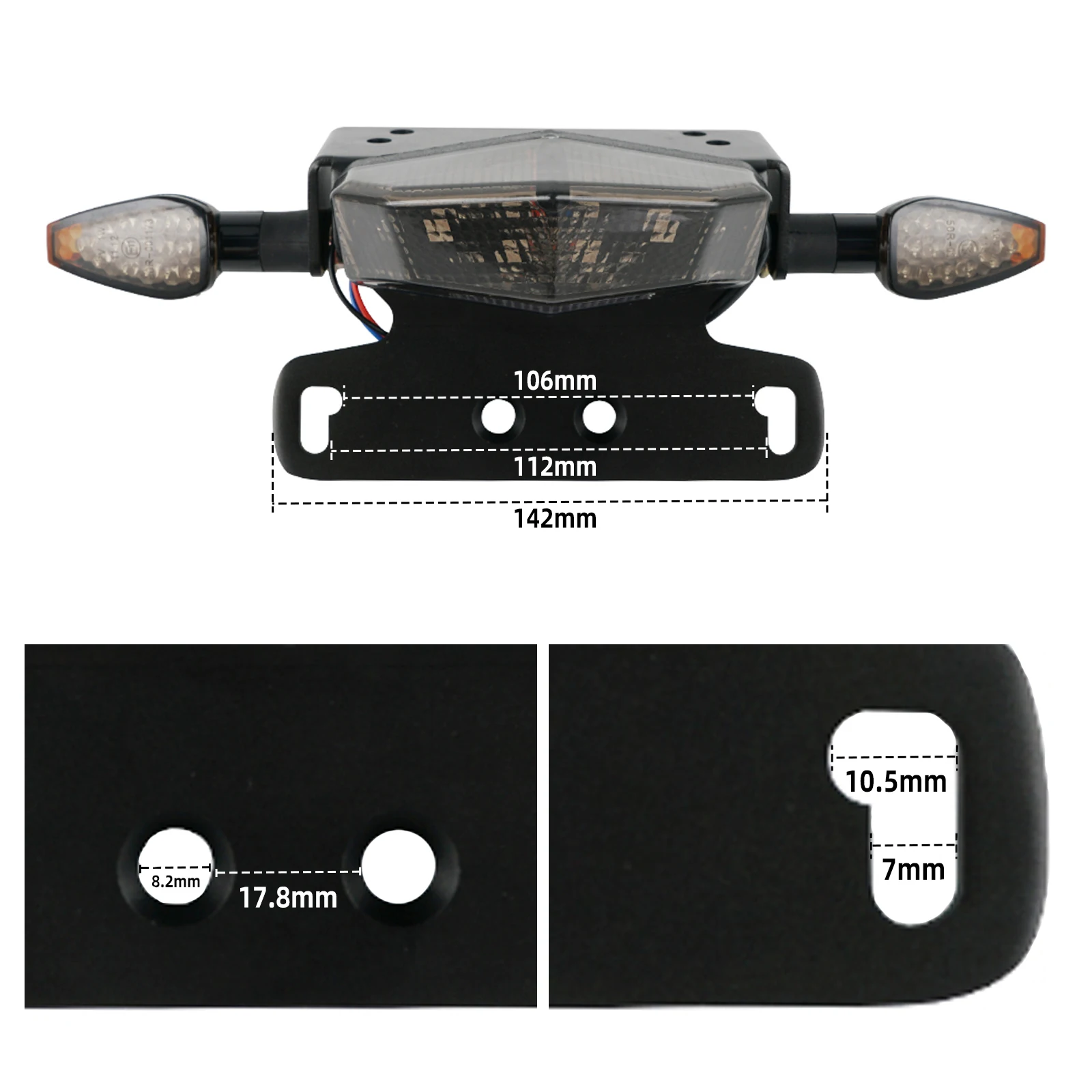 Para Suzuki DRZ400S DR-Z 400S 2000-2024 DRZ400SM DR-Z 400SM 2005-2024 placa de matrícula de motocicleta luz de freno trasero señal de giro