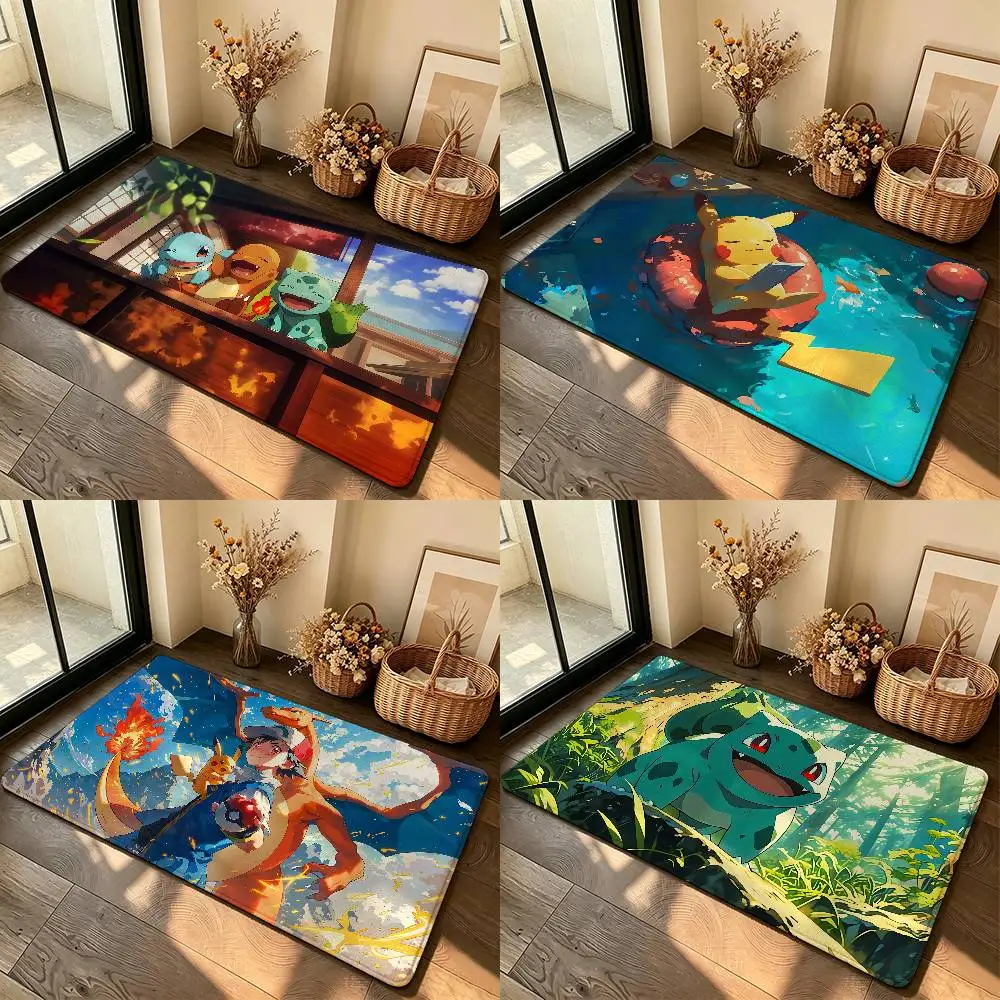 Tapis classique-P-pOKémONs Kawaii, tapis antidérapant pour salle de bain, tapis de porte, tapis de décoration pour la maison, tapis de porte d'entrée, tapis de porte résistant aux rayures