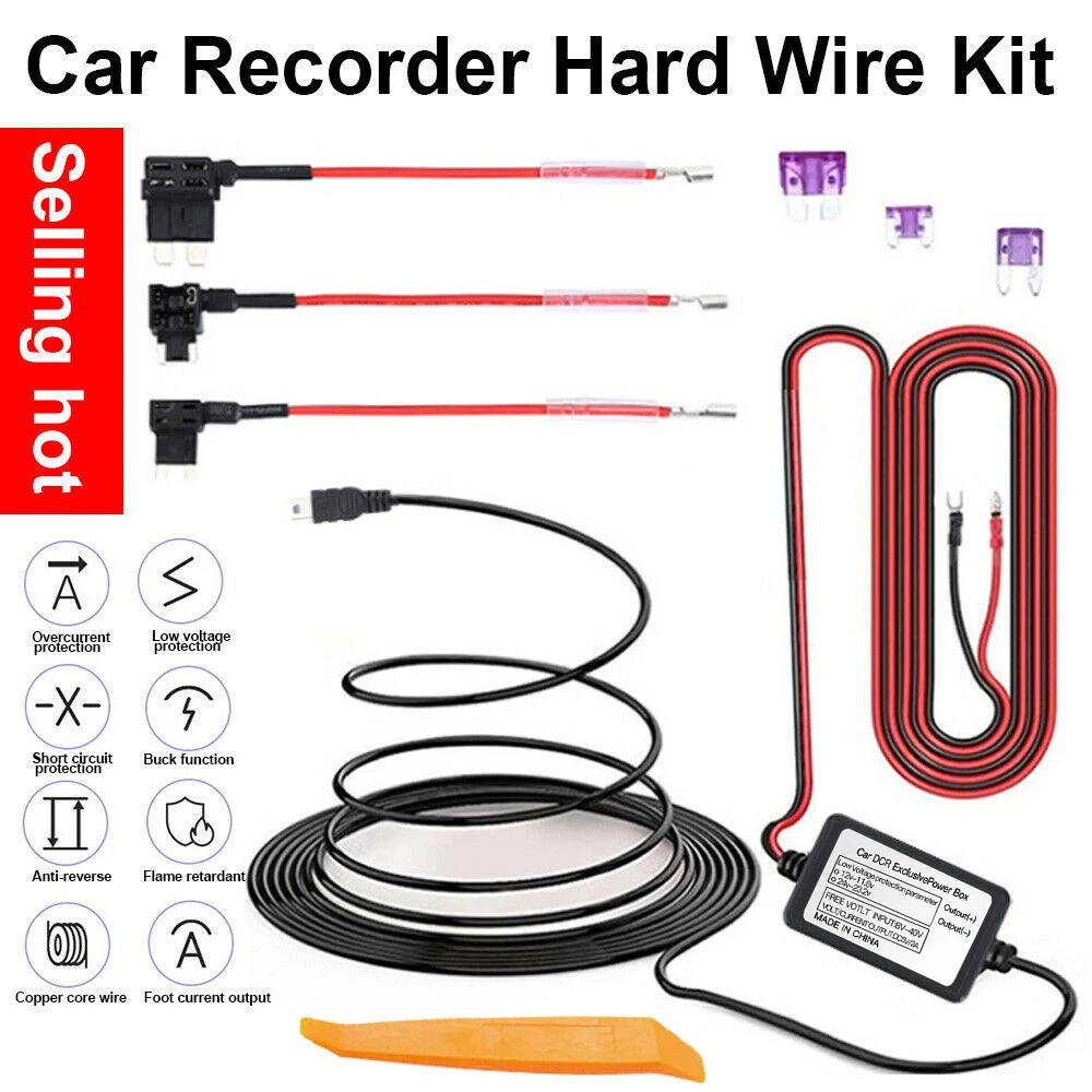 

Car Hard Wire Kit DVR Box Set For Recorder Dash Cam Camera GPS Nextbase Mini USB Car Electronics Durable