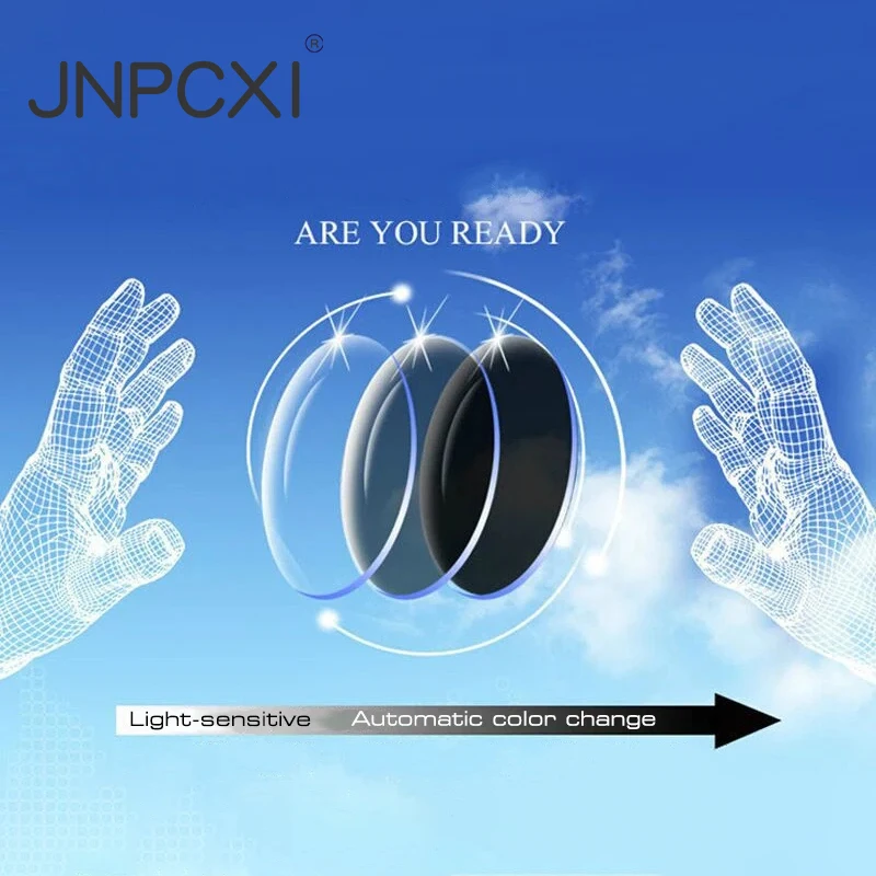 JNPCXI CR-39 Resin Photochromism Discoloration Glasses Lenses Optical Prescription Lens Light-Sensitive