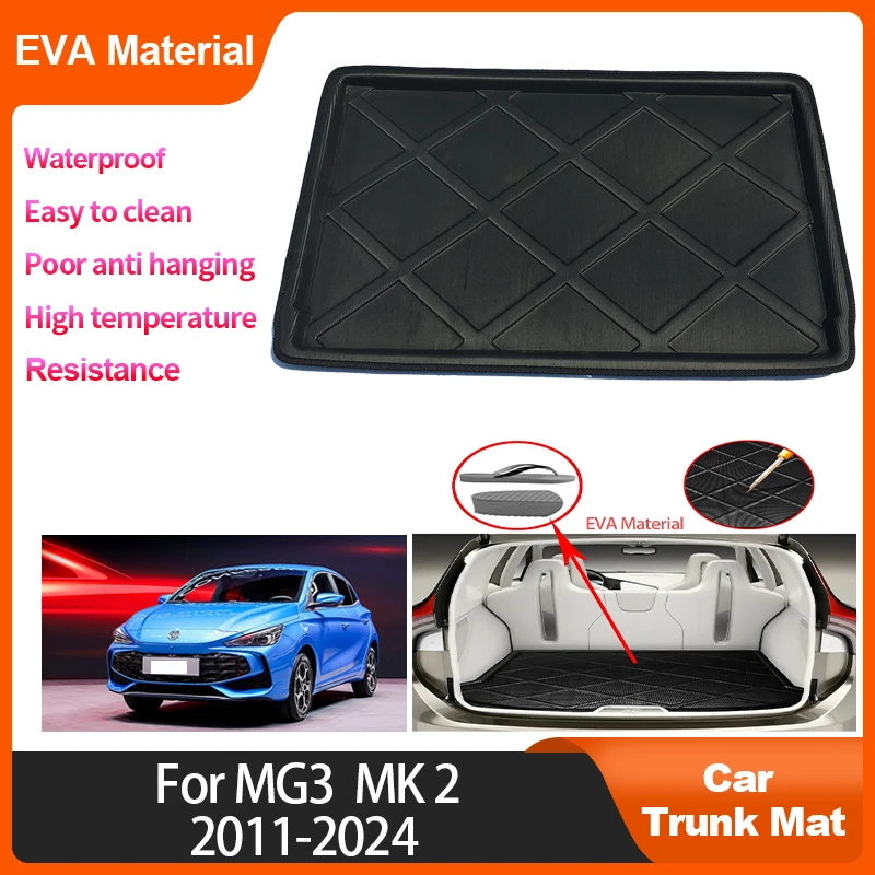 

For MG3 MG 3 2011~2024 Trunk Mat Rear Cargo Liner Waterproof Protector Storage Pad Car Anti Slip Interior Accessory EVA Material