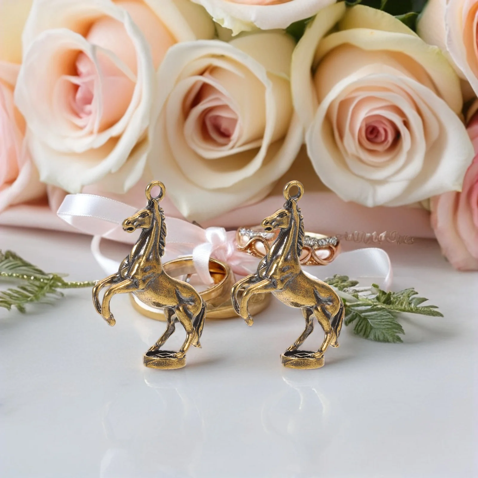 

Year of The Horse Copper Pendant DIY Zodiac Charms Hanging Ornaments Brass Animal Pendants