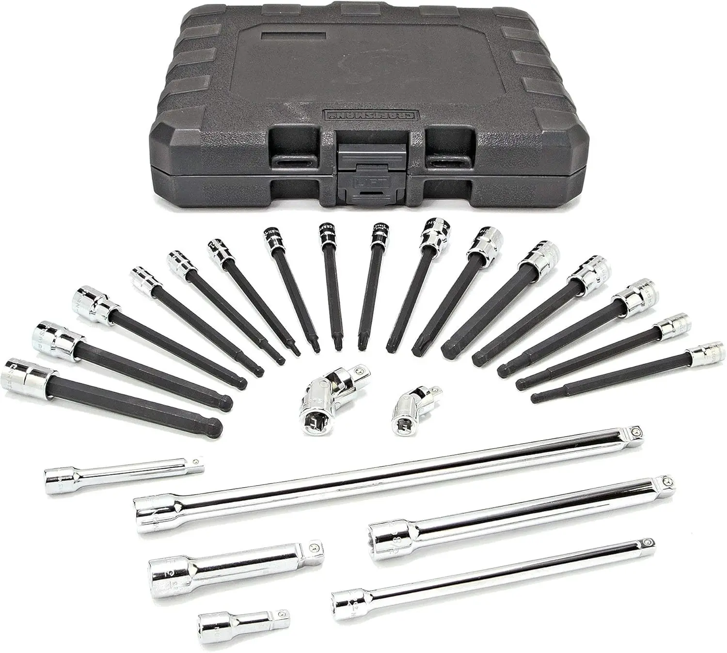 

24-Piece Reach & Access Socket Set, 1/4" & 3/8" Drives, SAE & Metric