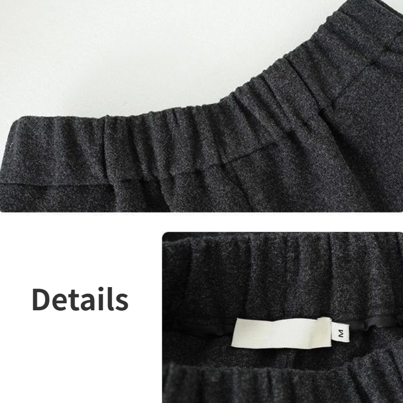 Woolen Shorts for Women Elastic High Waist Autumn Winter Office Style Elegant Ladies Simple Classic Loose All-match Retro Pure