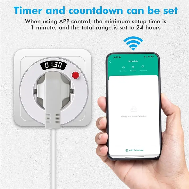 A01F-Wifi Smart Plug 16A Socket EU Plug Surge Protector Home Timing APP Control Via Smart Life Kid Protection